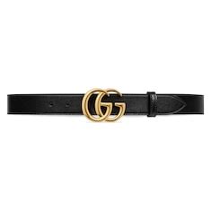 ceinture en cuir gg marmont avec boucle brillante